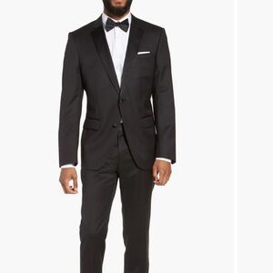 Hugo Boss Halven/Gentry Slim Fit Black Wool Tuxedo - 38R / 31W x 30L